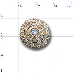 AC380 14K ROUND SLIDE ALL DIAMONDS 